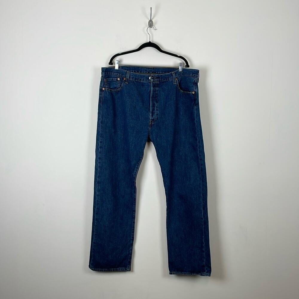 Levis 501 Mens 42x32 Wide Leg Button Fly 5 Pocket Dark Wash Big Boy Denim Jeans